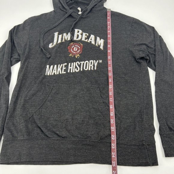 Jim Beam Shirt Mens S Charcoal Gray Long Sleeve‎ Hoodie Make History - Picture 6 of 9